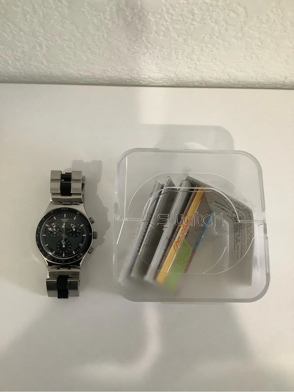 Swatch Black and Silver Chrono Windfall Men’s Watch